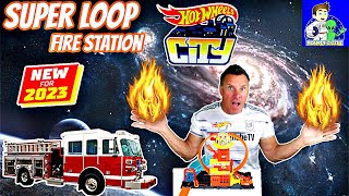 Hot Wheels City Super Loop Fire Station new 2023