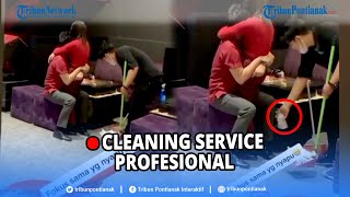 🔴 Aksi Pasangan Sejoli Asik Berpelukan, Cleaning Service Tetap Profesional