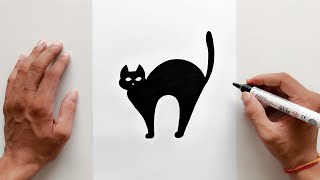 Halloween Cat Drawing | Halloween Cat