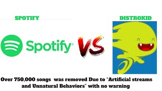 Spotify vs Distrokid 750,000 Songs Removed Due To Artificial Streams