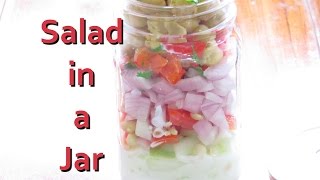 Salad In A Jar Recipe - Healthy & Low Calorie Lunch Recipes - Lose 1 Kg In 1 Week