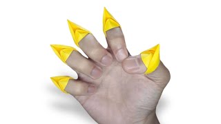 How to make a paper Claws - easy origami halloween claws