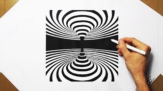 Satisfying Video 3D Optical Illusion Drawing Spiral Energy Teleport