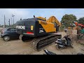 hyundai mining excavator r215l smart unloading from a trailer 🔥