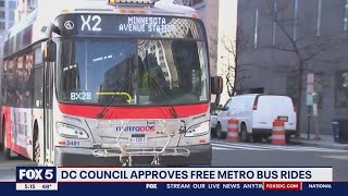 DC Council approves free metro bus rides | FOX 5 DC