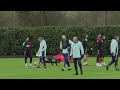 saliba falls over in training as arsenal prepare for girona clash