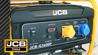 224cc - 3.6kW Open Frame Petrol Generator from JCB | JCB-G3600P Portable Generator