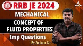 RRB JE | MECHANICAL | FLUID PROPERTIES | IMPORTANT MCQS | By Sudheer Sir | ADDA 247 |