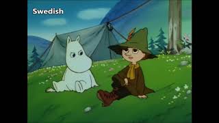 snufkin laughs at moomin in 8 different languages