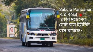 সাকুরা পরিবহনের বহরে কোন মডেলের মোট কত ইউনিট বাস রয়েছে?Sakura Paribahan bus in Bd.