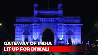 Gateway Of India, Bombay Stock Exchange Building Lit Up For Diwali