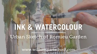 Urban Sketch for Beginner's - Ink & Watercolour Garden Sketch