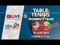 Table Tennis 🏓 Women's Team: Malaysia 🇲🇾 vs 🇲🇲 Myanmar | 29th SEA Games 2017