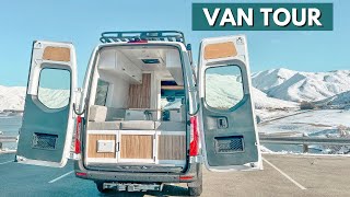 Luxury Cozy Van Conversion with Full Bathroom | 170" SPRINTER VAN TOUR |  Tiny Home On Wheels