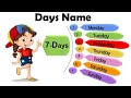 The seven days of the week | weeks name | #weeks #weeks_name#weeklyvlog #inshot #education#kids #kid