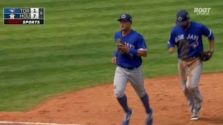 TOR@HOU: Lopen dives to snag a liner and begin a DP