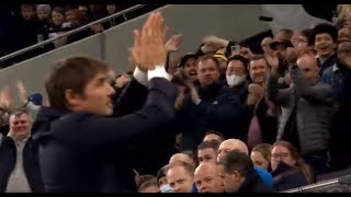 Antonio Conte is welcomed to the Tottenham Hotspur stadium by Spurs fans during Vitesse game