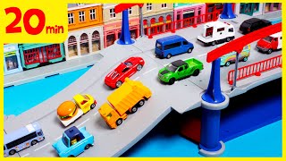 [20분] 다리만들기 자동차 장난감 놀이 연속보기. 시쿠 다리, 레고 다리, 토미카