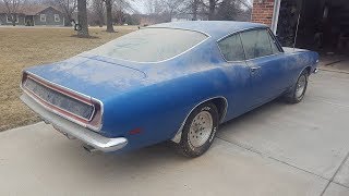 1st drive in 27 years 1969 Plymouth Barracuda 383 4 speed GARAGE FIND