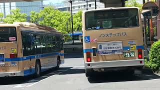 横浜市交通局　横浜市営バス　エンジン始動　三菱ふそうエアロスター　1-2676   PKG.LKG MP37 UK