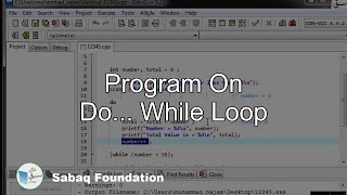 Program on Do.. While Loop, Computer Science Lecture | Sabaq.pk
