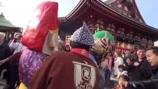 七福神　節分豆まき　浅草観音文化芸能人節分会　　浅草寺　２０１３年.