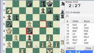 Chess World.net presents Blitz #587 vs Myway (2333) English: symmetrical variation (Chessworld.net)