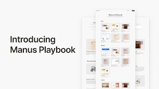 Introducing Manus Playbook