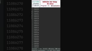 Java Program 71 | Infinite for loop in Java Example #Shorts #java #coding #programming