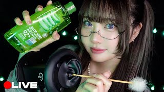 ASMR｜耳かき&マッサージ＋癒しトリガーたっぷりLive🥱💚(3h,囁き,オノマトペ,スクイーズ,ぬいぐるみの音,中国式耳かき,ホットタオル,ゴム手袋 etc…)