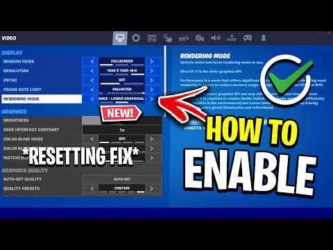 How to activate Performance Mode in Fortnite Chapter 4! (Parameter reset fix)