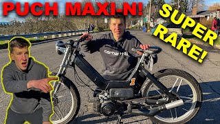 Very Rare Puch Maxi N Custom Moped! Test Ride!