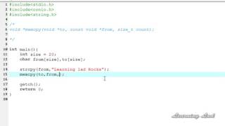 090 90 memcpy Function in C Programming Language Video Tutorial