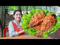 Market Tour - Yummy Red Fish Frying Chopped Tomato Recipe - Yummy Red Fish Eating With My Sister