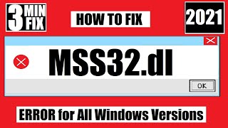 [𝟚𝟘𝟚𝟙] How To Fix MSS32.dll Missing/Not Found Error Windows 10 32 bit/64 bit 🅽🅴🆆