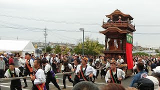 2019年 武豊町 第６回武豊ふれあい山車まつり 会場曳き込み（長尾 上ヶ組宮本車）