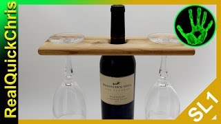easy diy wooden wine bottle glass holder