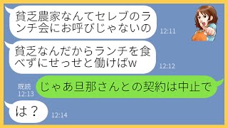 【LINE】農家の私を見下してママ友ランチ会からハブにするボスママ「汗臭い貧乏人は近寄るなw」→マウント大好き女にある衝撃の事実を伝えた時の反応が…【スカッとする話】