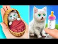 Don't Be Sad Tiny Kitten! 🐾 I Built The Home For My Cat 🏡 *Cool Gadgets And Hacks For Pets*