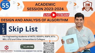 DAA55: Skip list data structure| Skip list operations| Skip list Search Insert Delete