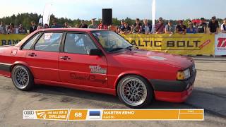 Audi 80 at 1 mile run. Final speed 285 km/h