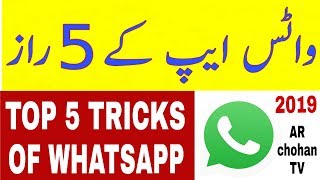 Top 5 Secret Settings of Whatsapp |NEW TIPS & TRICKS 2019| Hindi/Urdu