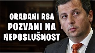 NEBOJŠA VUKANOVIĆ POZVAO GRAĐANE RSA NA NEPOSLUH