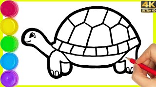 How to draw tortoise or Turtle 🐢 || Turtle drawing step by step | Colouring Turtle drawing | By Arya