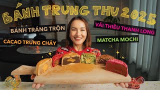 Ăn thử bánh trung thu 2025: bánh tráng trộn, matcha mochi, cacao trứng chảy