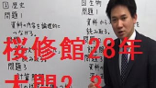 平成２８年２月３日　桜修館適性Ⅱ２・３(歴史・理科)　当日解説速報　佐々木講師　桜修館対策専門プロ個別指導塾ノア