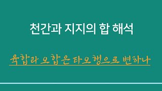 천간과 지지의 합해석 ㅣ 갑기합, 을경합, 묘술합, 진유합 등 천간과 지지의 합은 다른 오행으로 변하는가? 정오행, 화오행, 납음오행은 어떻게 쓰이는가?