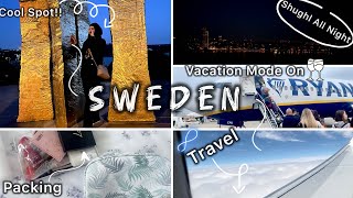 Travel day Vlog: Packing,Travelling and first day in Sweden✈️