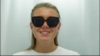 Woman model wearing Prada PR24XS 1AB5Z1 Sunglasses