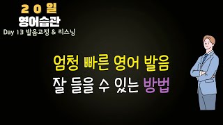 #13-1 미국인들은 말이 왜 이리 빨라요? 빠른 속도를 들을 수 있는 방법 20일 영어습관